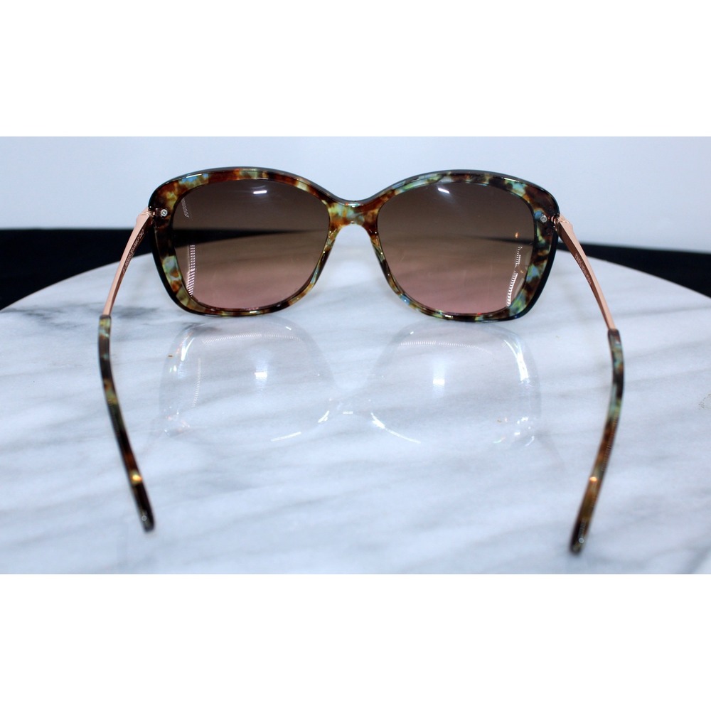 Jones New York Blue Tortoise Rose Gold Square Butterfly Sunglasses J534 - Picture 3 of 5